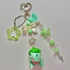 Pokemon Keychain Charm Cute Handmade Kawaii Beaded Bag Charm Gift Bulbasaur